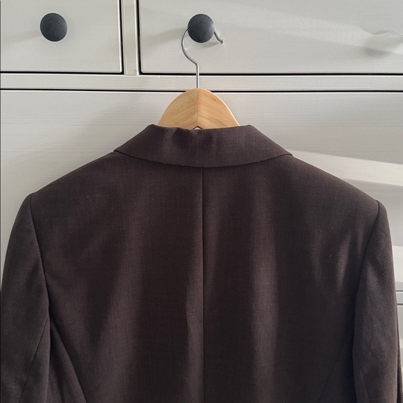 Vintage Wool and Spandex Blend Brown One Button Talbots Blazer Fully Lined Sz 12 - Picture 6 of 11